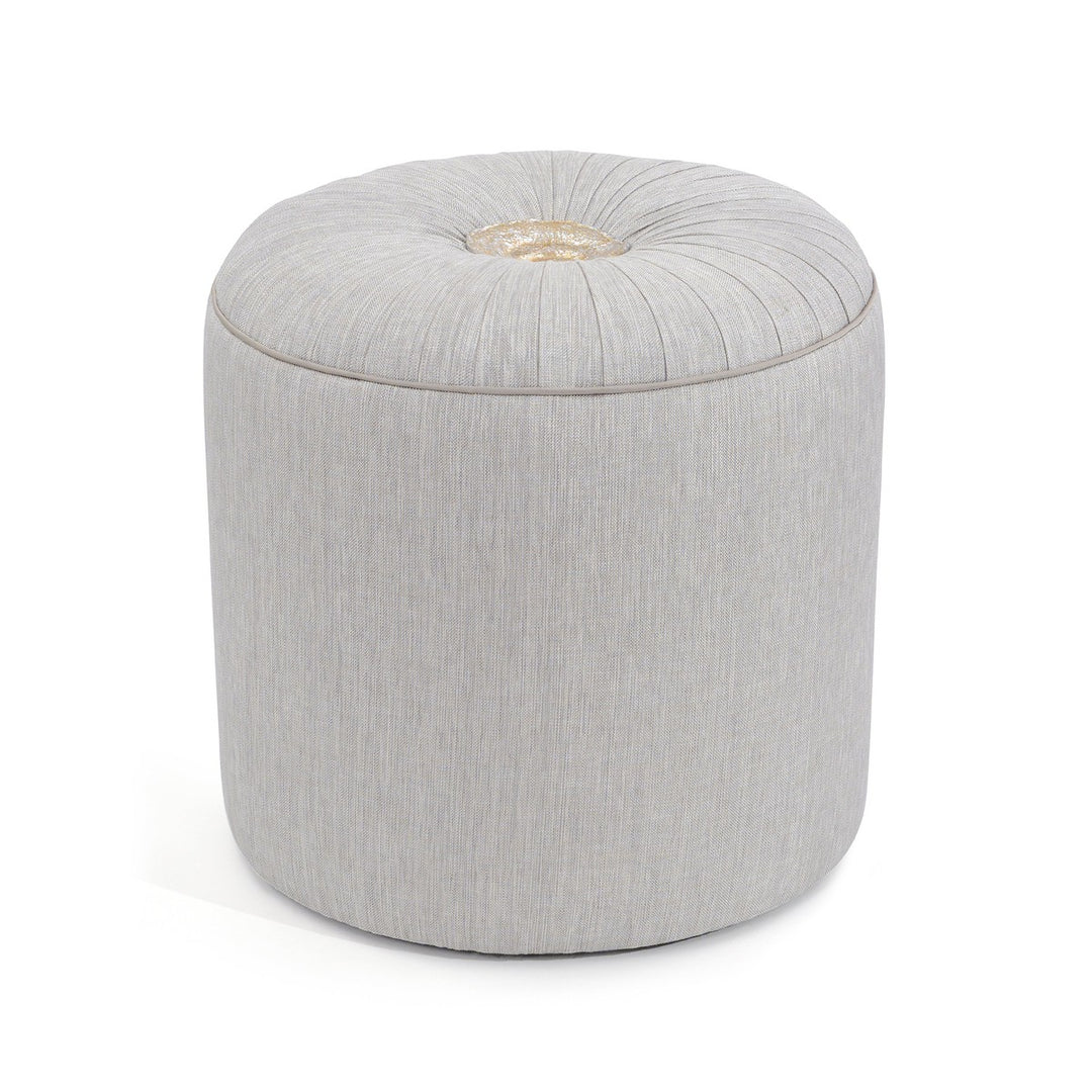 Bronte Small Ottoman - White - Poplar Wood