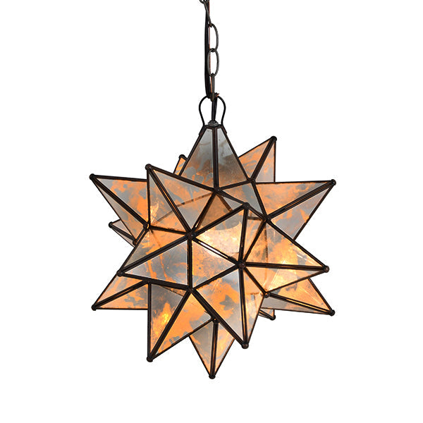 Pendants Ams - 15" Medium Antique Mirror Star Chandelier