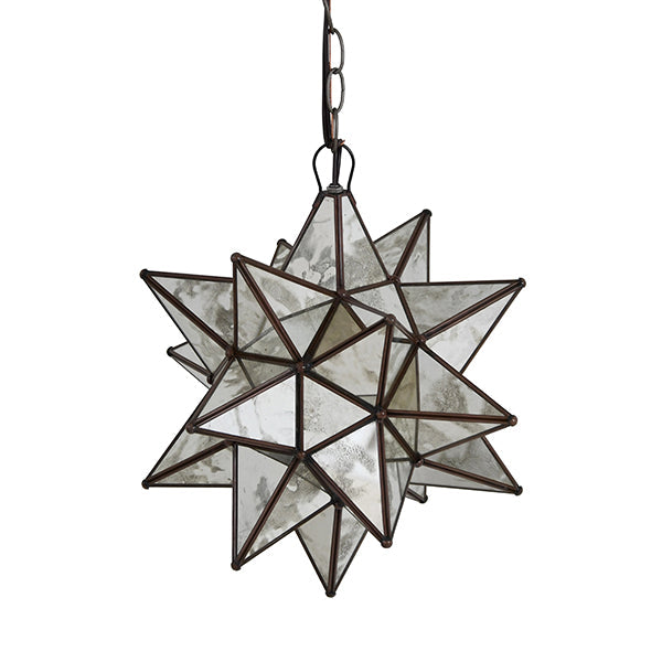 Pendants Ams - 15" Medium Antique Mirror Star Chandelier