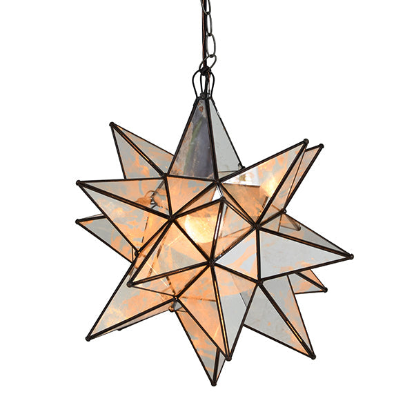 Pendants Ams - 20" Large Antique Mirror Star Pendant