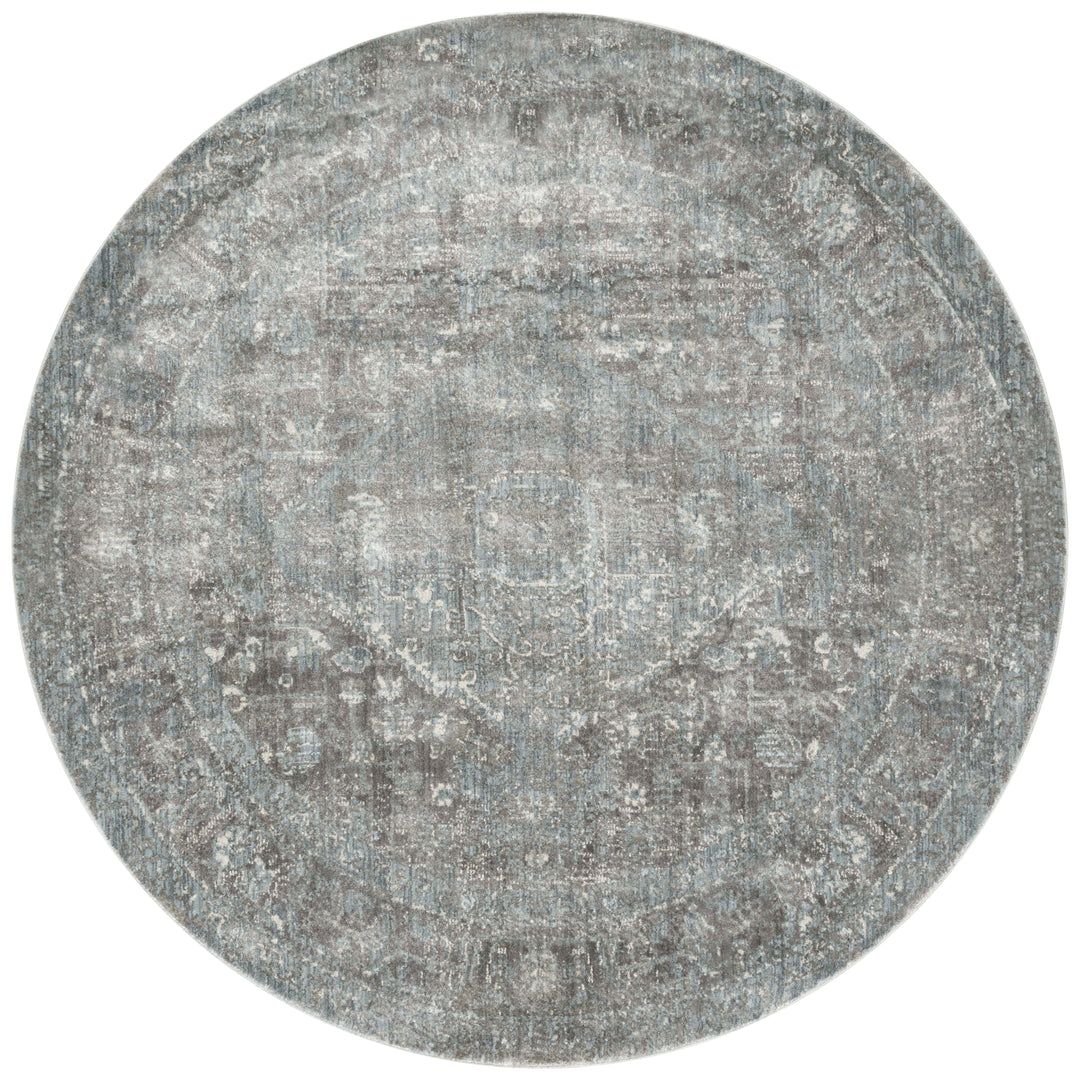 Loloi Anastasia Stone / Blue 9'-6" x 9'-6" Round Area Rug