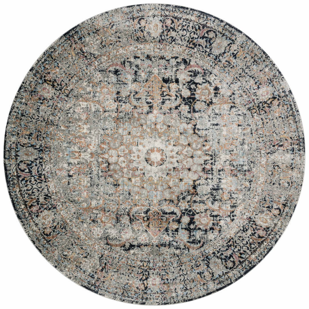 Loloi Anastasia Charcoal / Sunset 9'-6" x 9'-6" Round Area Rug