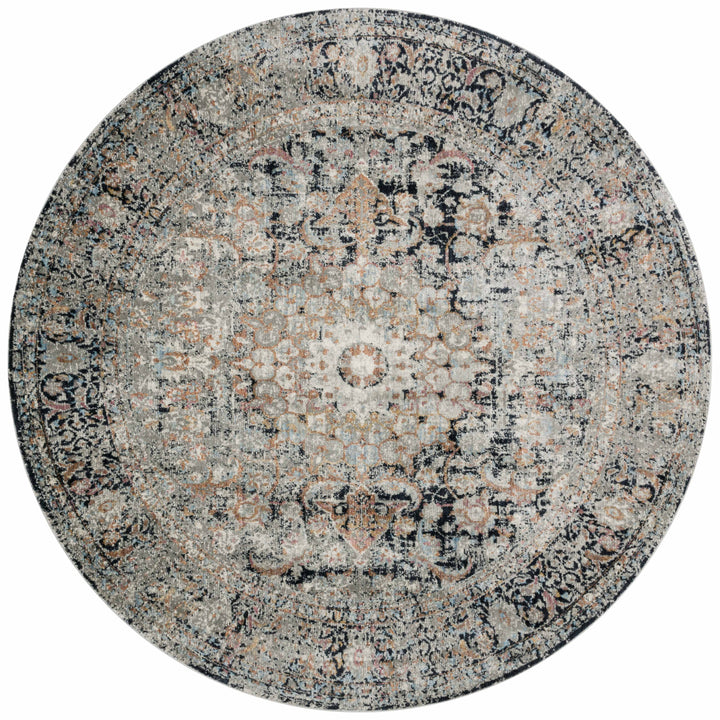 Loloi Anastasia Charcoal / Sunset 9'-6" x 9'-6" Round Area Rug