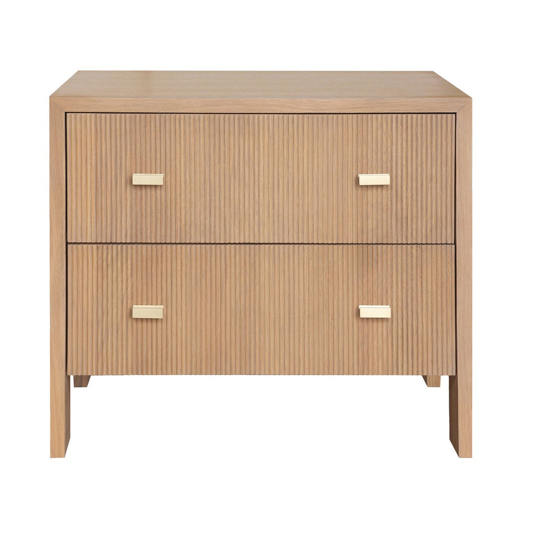 Andre - Two Drawer Side Table With Fluted Detail In Natural Oak