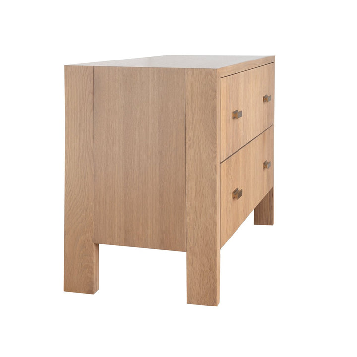 Andre - Two Drawer Side Table With Fluted Detail In Natural Oak