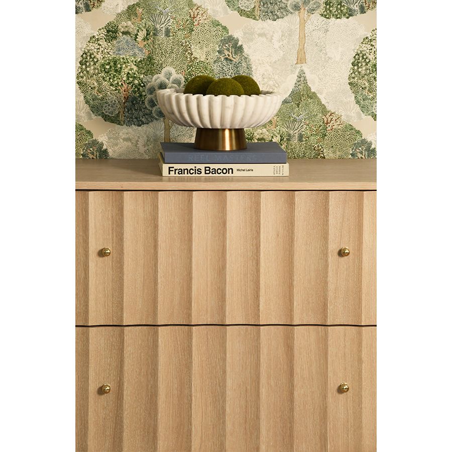 Four Drawer Chest With Fluted Detail In Cerused Oak