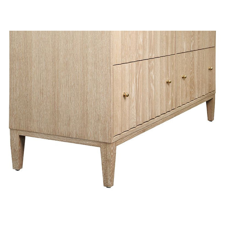 Cabinets & Curios Four Drawer Chest With Fluted Detail In Cerused Oak