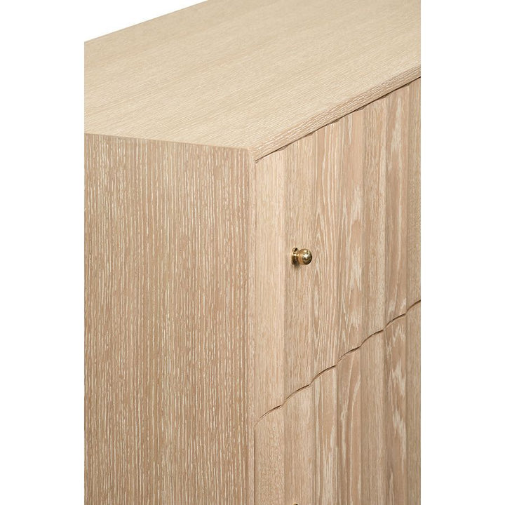 Four Drawer Chest With Fluted Detail In Cerused Oak