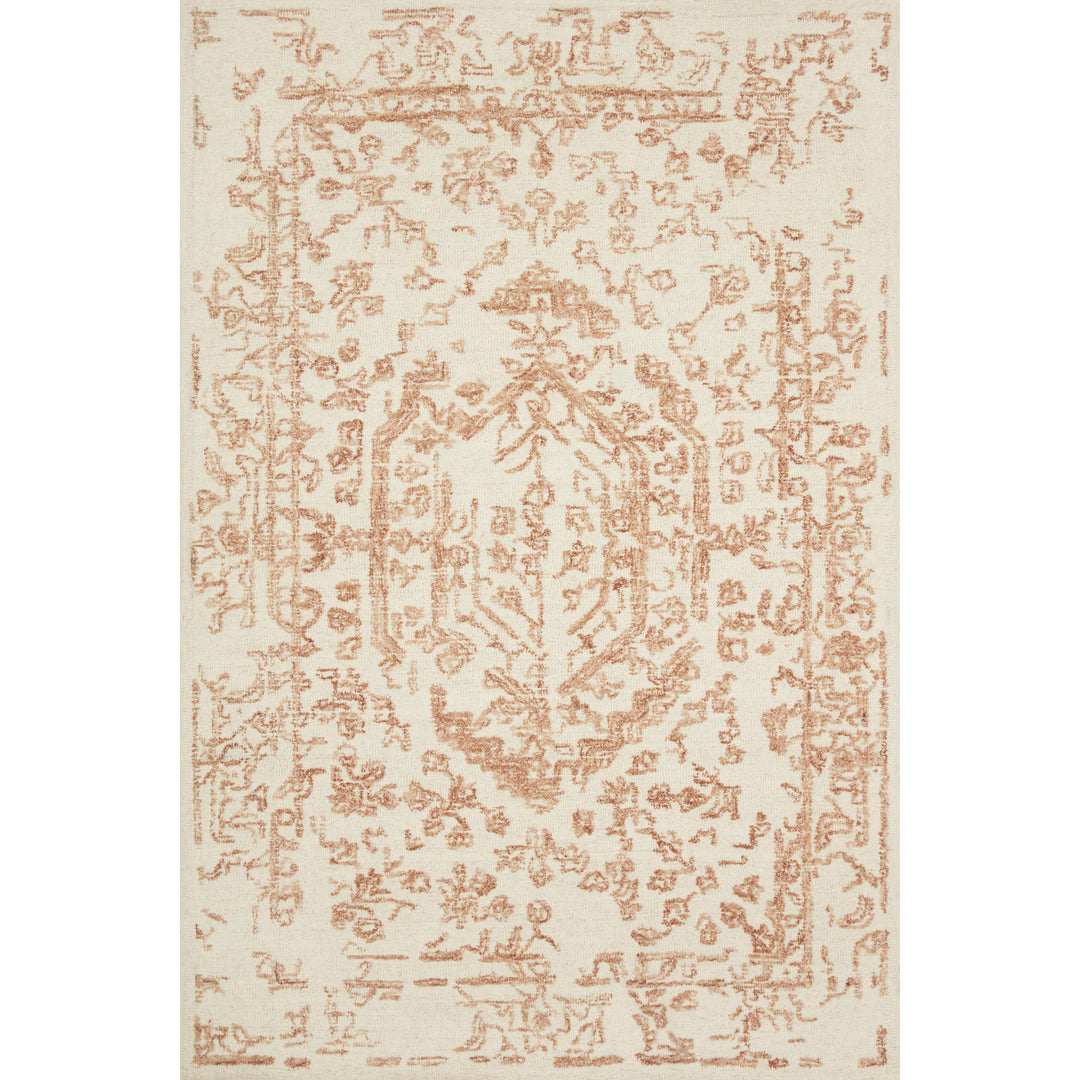 Magnolia Home By Joanna Gaines x Loloi Annie White / Rust 18" x 18" Sample Rug