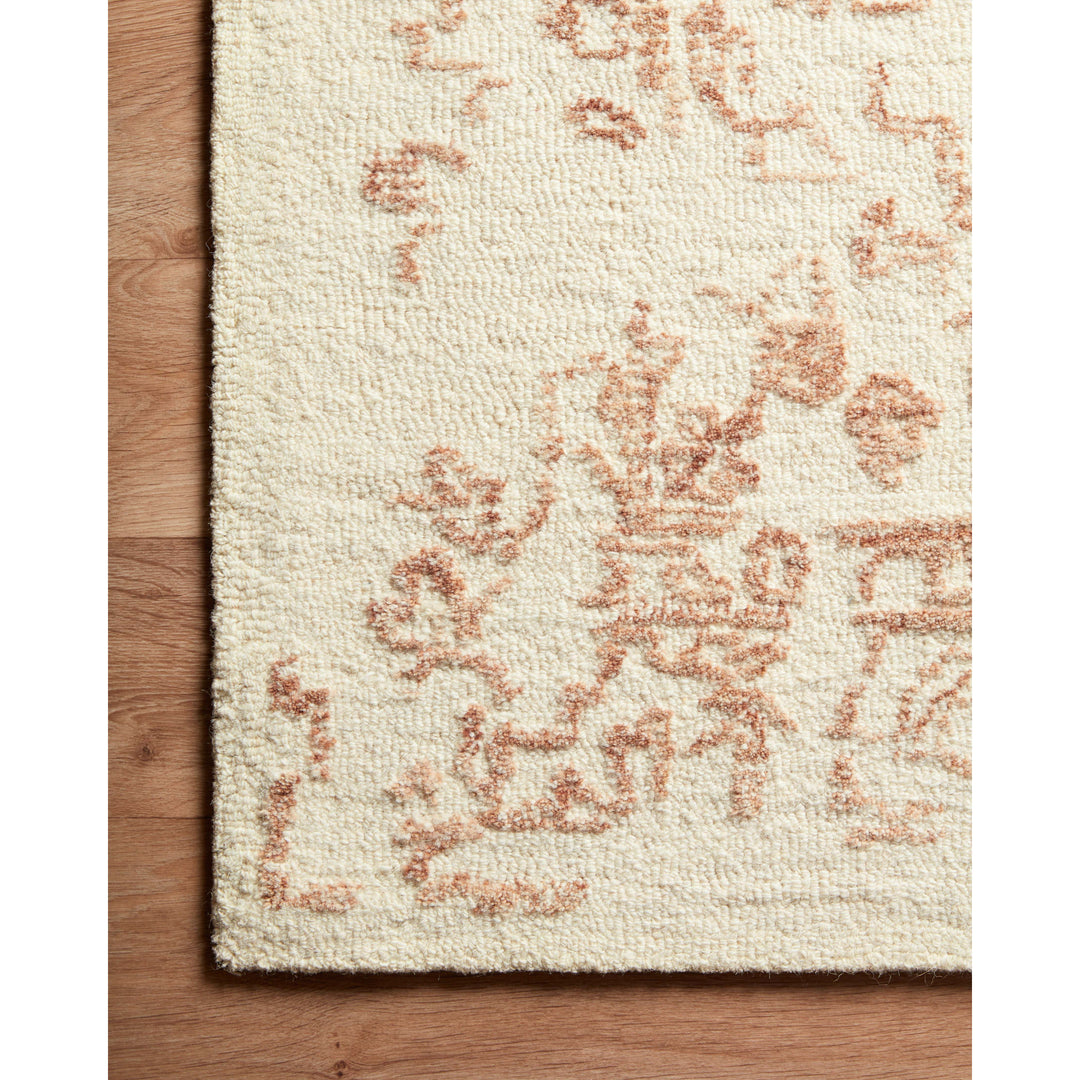 Magnolia Home By Joanna Gaines x Loloi Annie White / Rust 18" x 18" Sample Rug