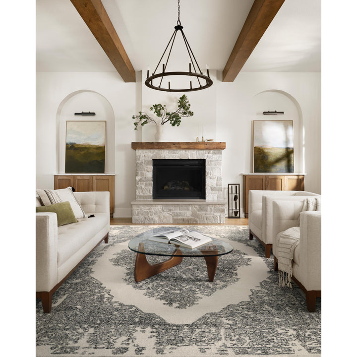 Magnolia Home By Joanna Gaines x Loloi Annie White / Black 18" x 18" Sample Rug