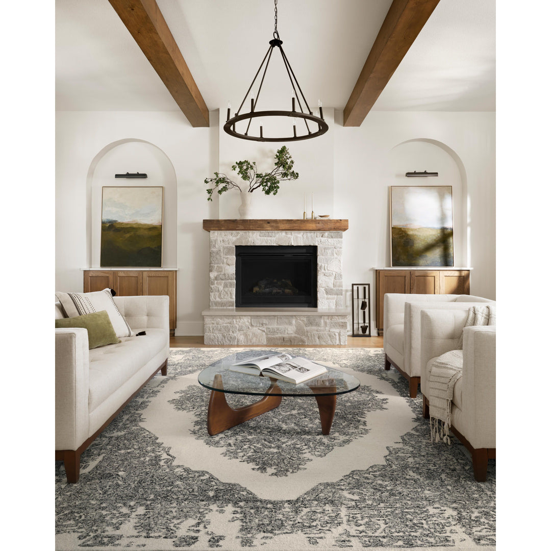 Magnolia Home By Joanna Gaines x Loloi Annie White / Black 2'-6" x 7'-6" Runner Rug