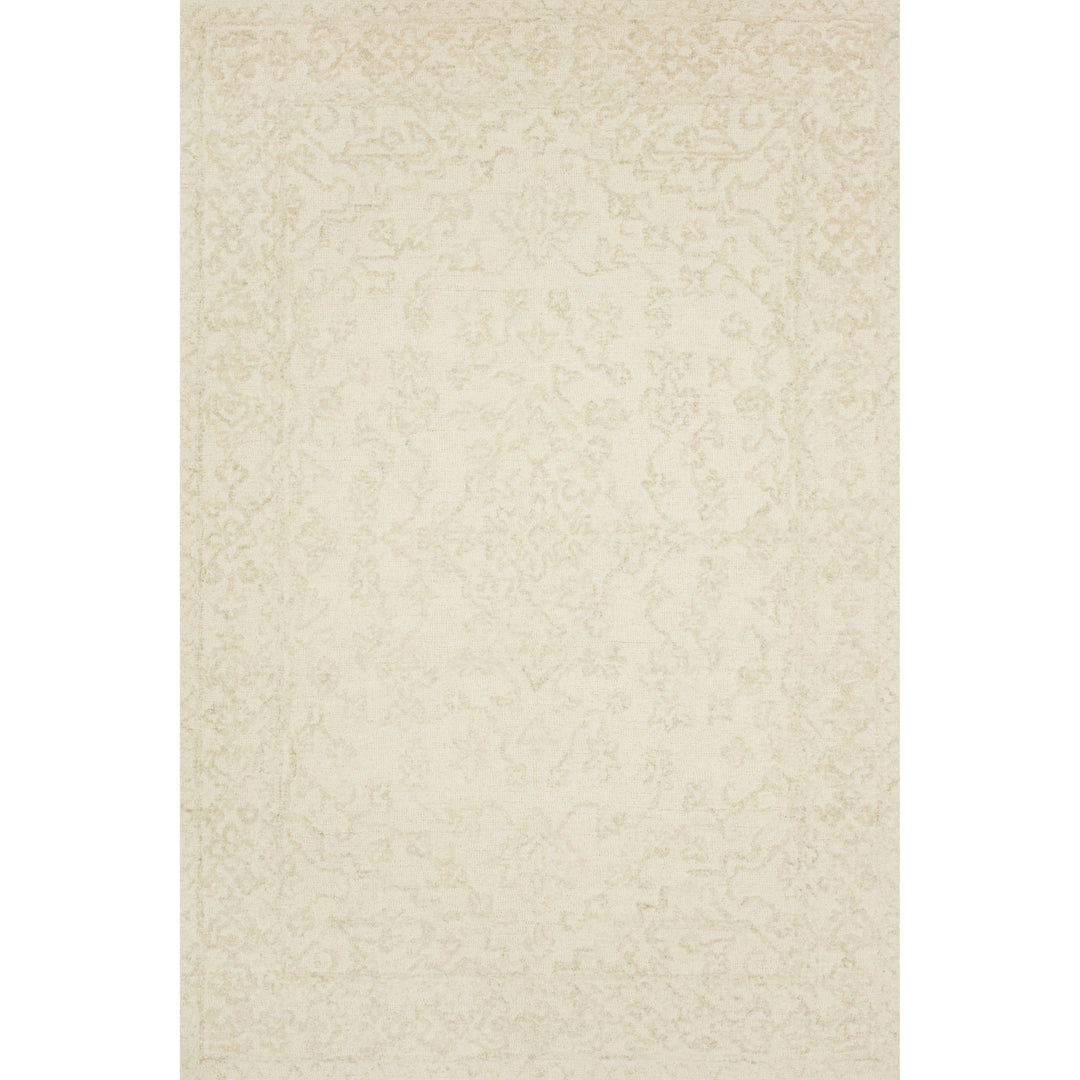 Magnolia Home By Joanna Gaines x Loloi Annie White / Lt Grey 18" x 18" Sample Rug