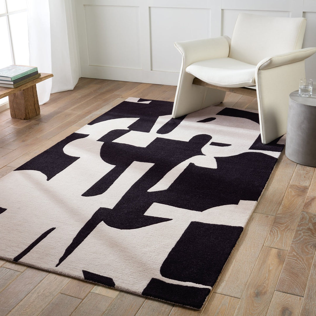 Jaipur Living Noverre Handmade Abstract Black/ Cream Area Rug (6'X9')