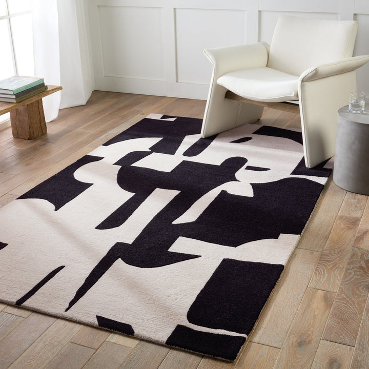 Jaipur Living Noverre Handmade Abstract Black/ Cream Area Rug (6'X9')