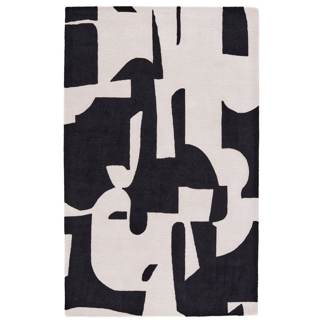 Jaipur Living Noverre Handmade Abstract Black/ Cream Area Rug (8'X10')