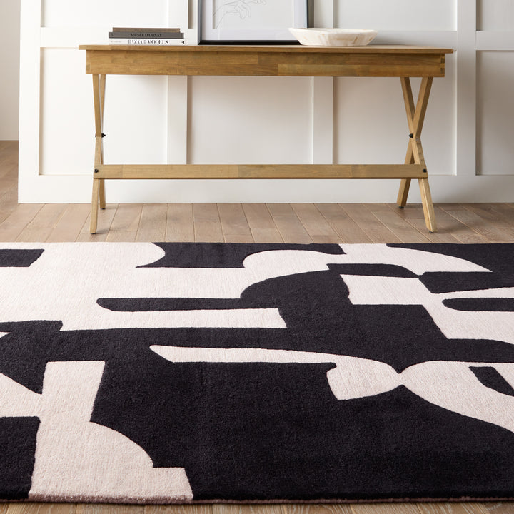 Jaipur Living Noverre Handmade Abstract Black/ Cream Area Rug (6'X9')