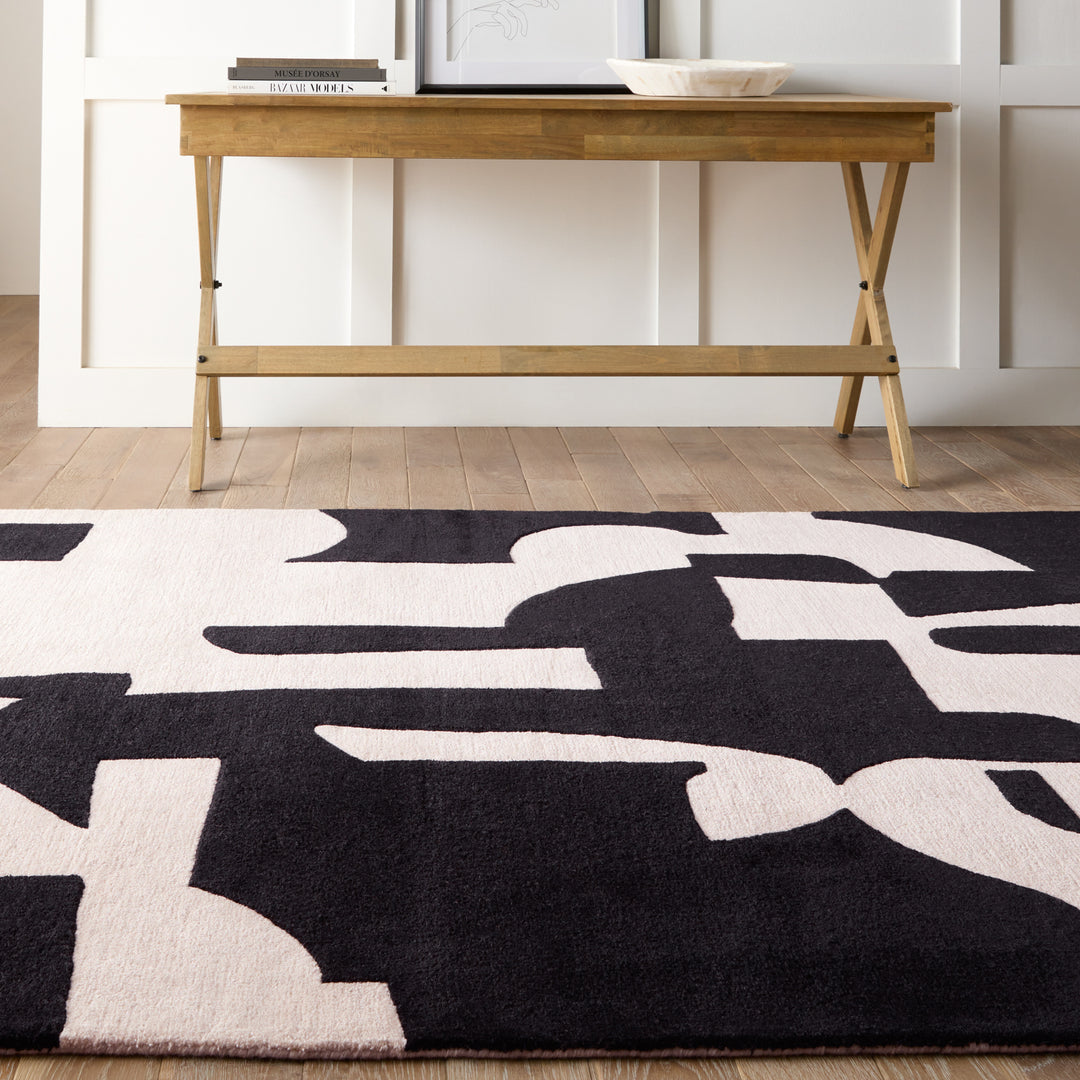 Jaipur Living Noverre Handmade Abstract Black/ Cream Area Rug (5'X8')