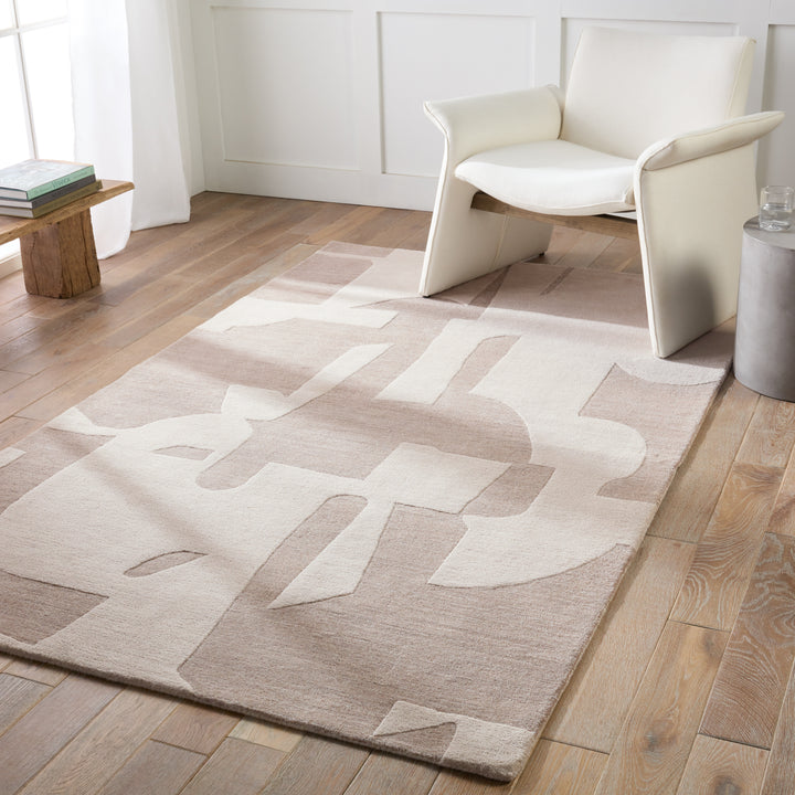 Jaipur Living Noverre Handmade Abstract Taupe/ Cream Area Rug (9'X12')