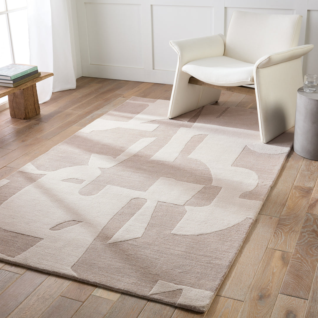 Jaipur Living Noverre Handmade Abstract Taupe/ Cream Area Rug (8'X10')