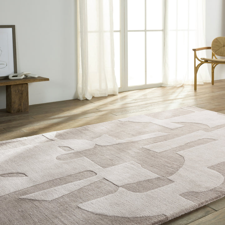 Jaipur Living Noverre Handmade Abstract Taupe/ Cream Area Rug (5'X8')