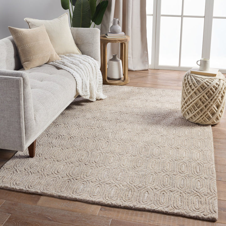 Jaipur Living Chaise Handmade Geometric Beige Area Rug (10'X14')