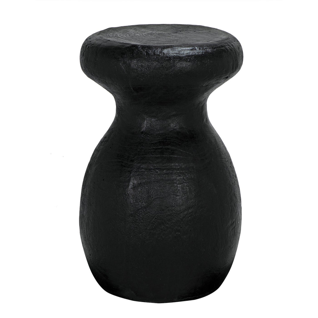 Samson Stool/Side Table - Black Burnt Resin-Noir-NOIR-AR-306BBF-Stools & Ottomans-1-France and Son