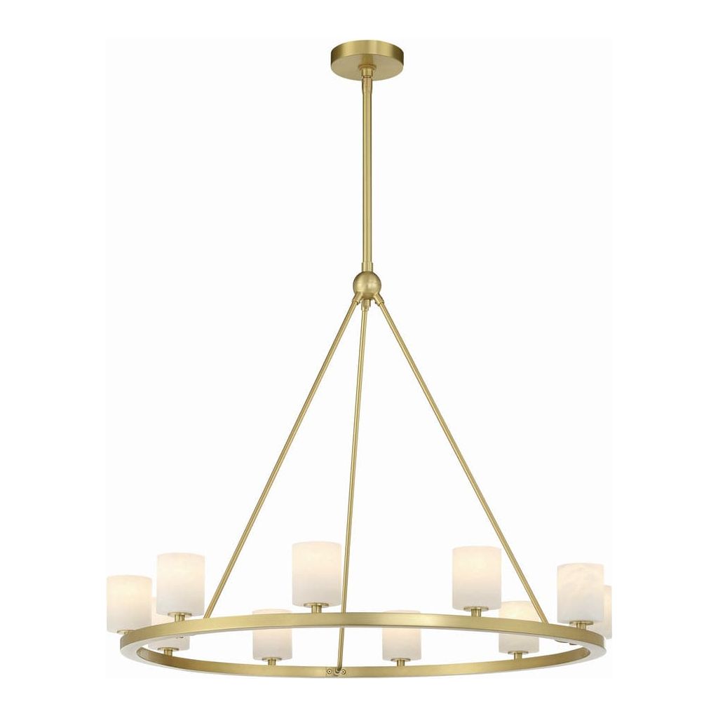 Aragon 10 Light Chandelier-Crystorama Lighting Company-CRYSTO-ARA-10265-SB-ChandeliersFaceted Cut Crystal-5-France and Son