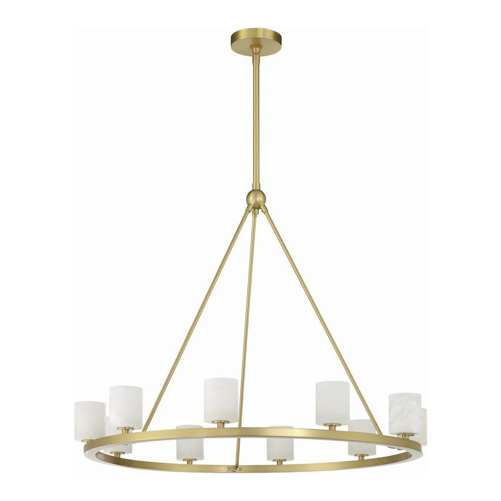 Aragon 10 Light Chandelier-Crystorama Lighting Company-CRYSTO-ARA-10265-SB-ChandeliersFaceted Cut Crystal-6-France and Son