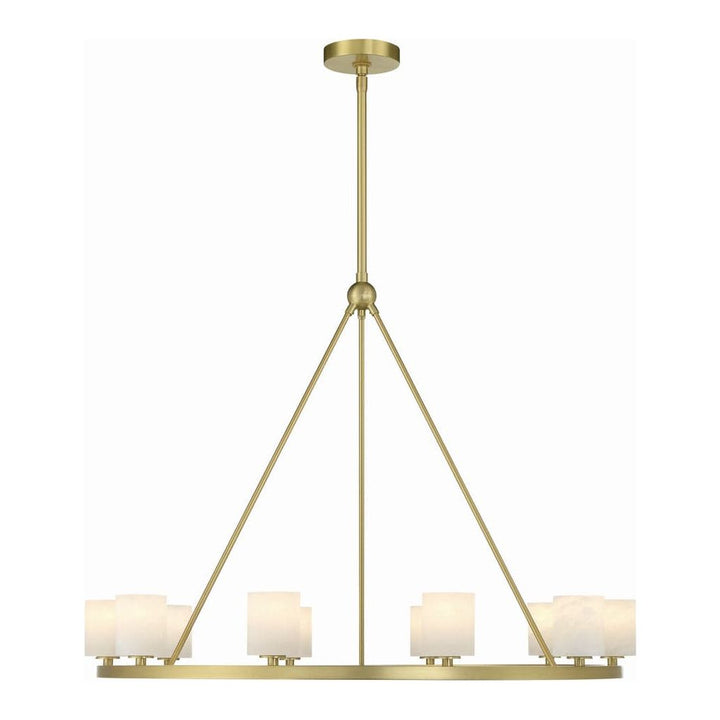 Aragon 10 Light Chandelier-Crystorama Lighting Company-CRYSTO-ARA-10265-SB-ST-ChandeliersStone-7-France and Son