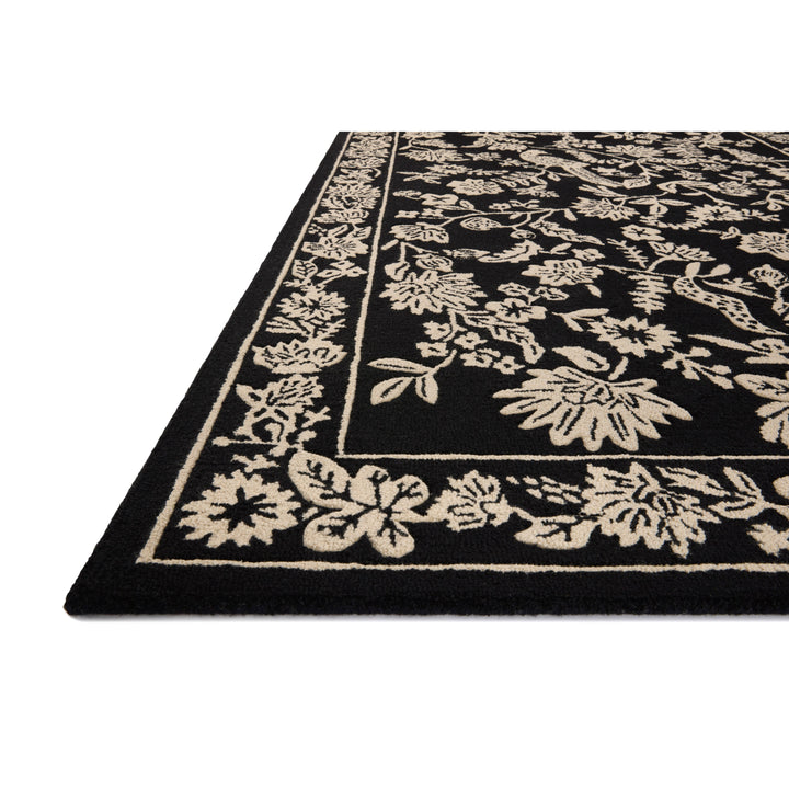 Rifle Paper Co. x Loloi Arboretum Black 2'-3" x 3'-9" Accent Rug