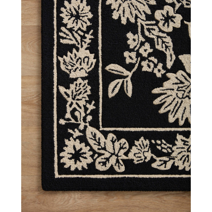 Rifle Paper Co. x Loloi Arboretum Black 2'-6" x 9'-9" Runner Rug