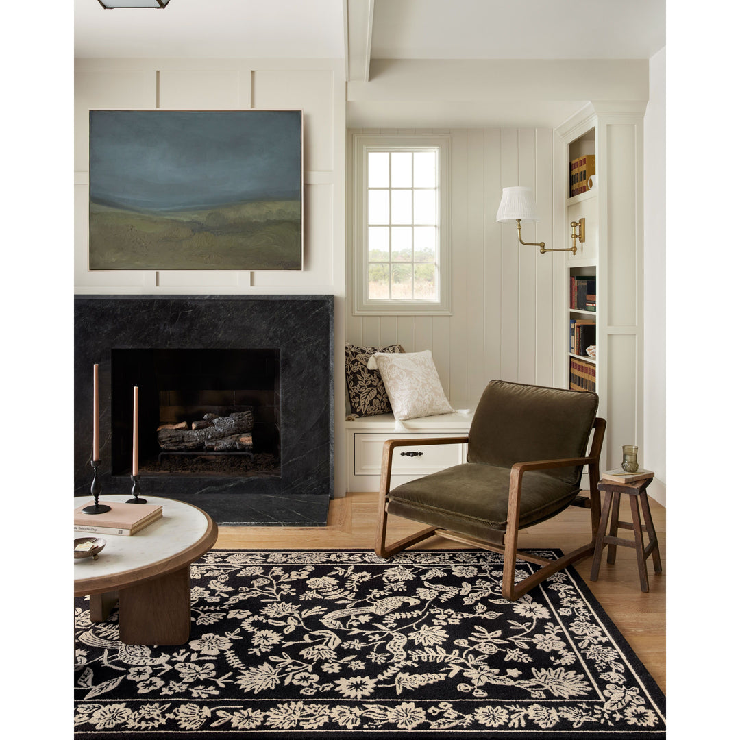 Rifle Paper Co. x Loloi Arboretum Black 2'-6" x 9'-9" Runner Rug