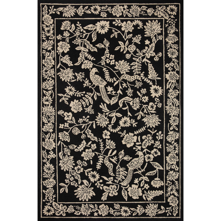 Rifle Paper Co. x Loloi Arboretum Black 2'-3" x 3'-9" Accent Rug