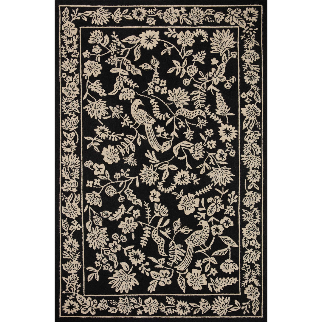 Rifle Paper Co. x Loloi Arboretum Black 5'-0" x 7'-6" Area Rug