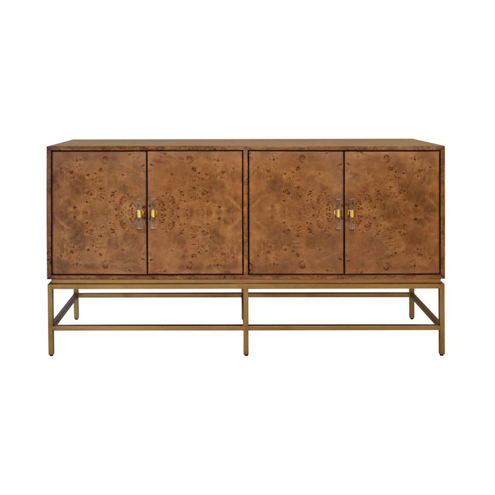 Sideboards & Credenzas Ariel Four Door Buffet In Dark Burl Wood