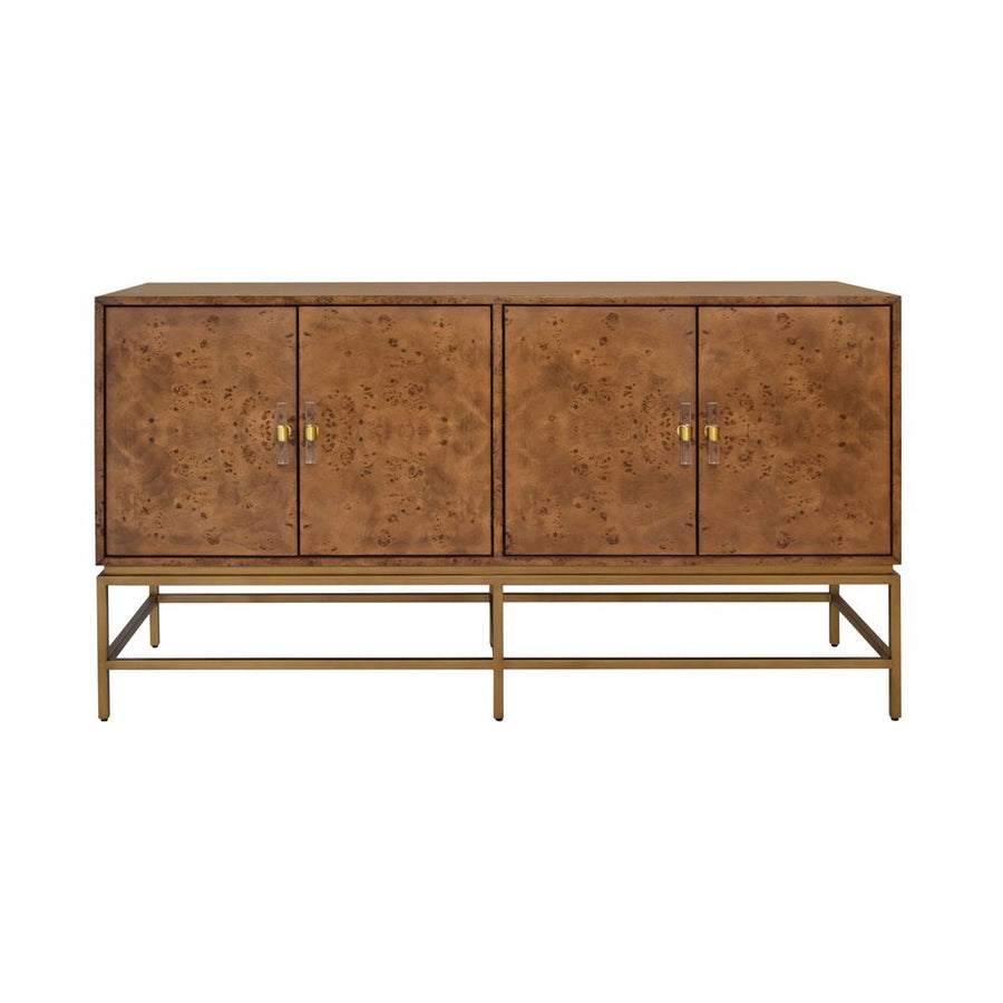 Sideboards & Credenzas Ariel Four Door Buffet In Dark Burl Wood