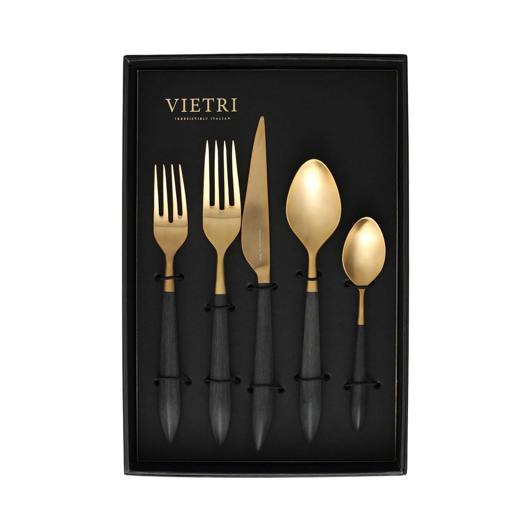 Ares Five-Piece Place Setting - Set of 4 - Gold / Black