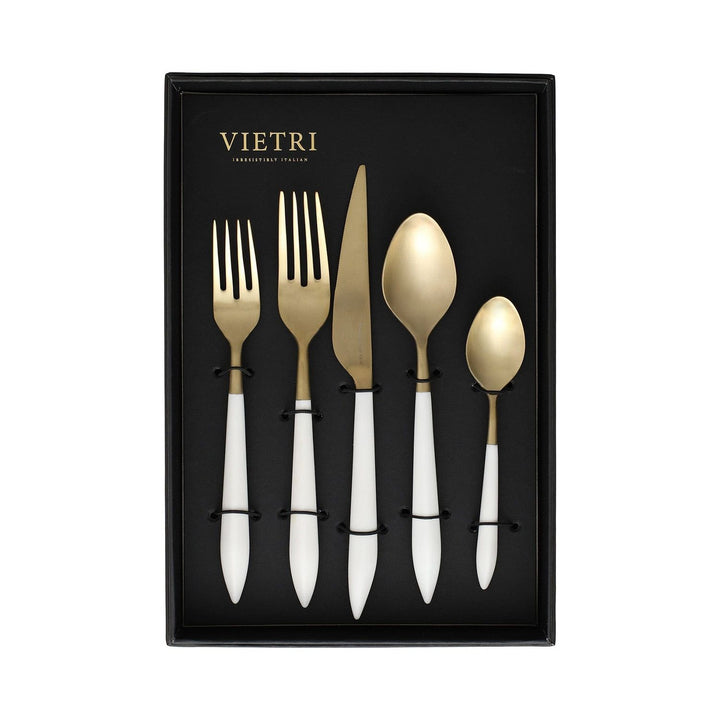 Ares Five-Piece Place Setting - Set of 4 - Gold / White