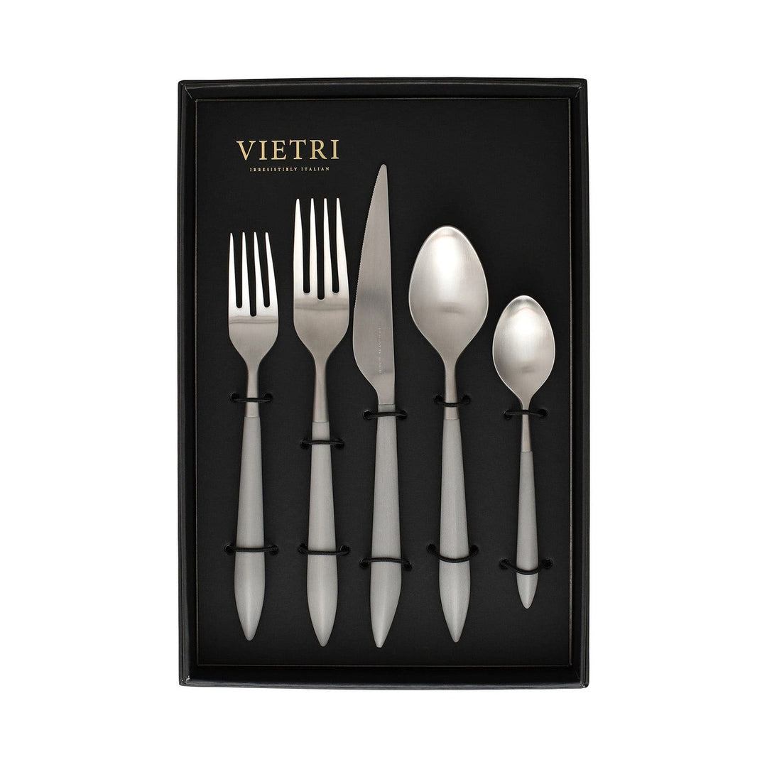 Ares Five-Piece Place Setting - Set of 4 - Silver / Light Gray