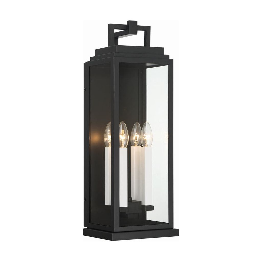 Aspen 4 Light Matte Black Outdoor Sconce-Crystorama Lighting Company-CRYSTO-ASP-8914-MK-Outdoor Wall Sconces-2-France and Son