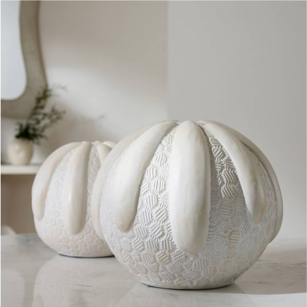 Decorative Objects Zinnia Sculptures, Set of 2 - White