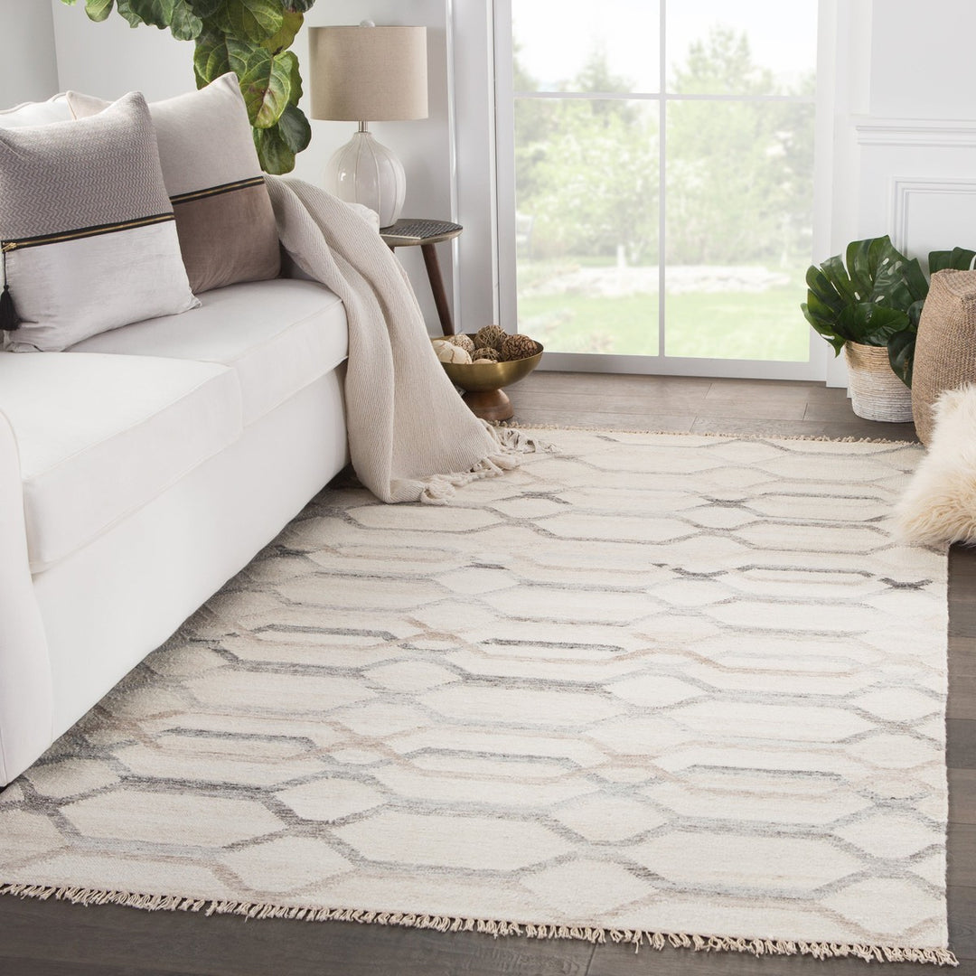 Jaipur Living Laveer Handmade Trellis Ivory/ Light Gray Area Rug (8'10"X11'9")