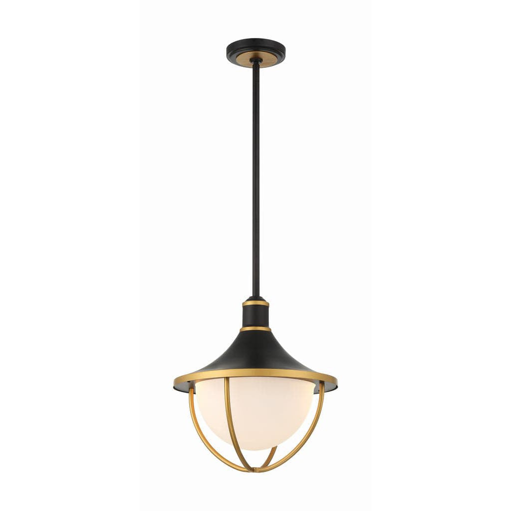 Atlas 3 Light Matte Black + Textured Gold Outdoor Pendant-Crystorama Lighting Company-CRYSTO-ATL-705-MK-TG-Pendants-2-France and Son