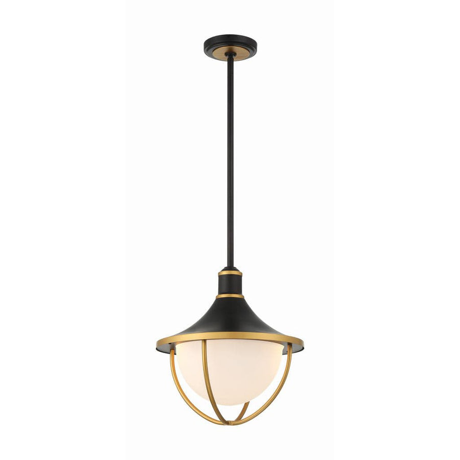 Atlas 3 Light Matte Black + Textured Gold Outdoor Pendant-Crystorama Lighting Company-CRYSTO-ATL-705-MK-TG-Pendants-2-France and Son