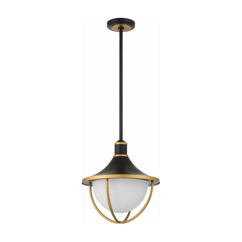 Atlas 3 Light Matte Black + Textured Gold Outdoor Pendant-Crystorama Lighting Company-CRYSTO-ATL-705-MK-TG-Pendants-3-France and Son