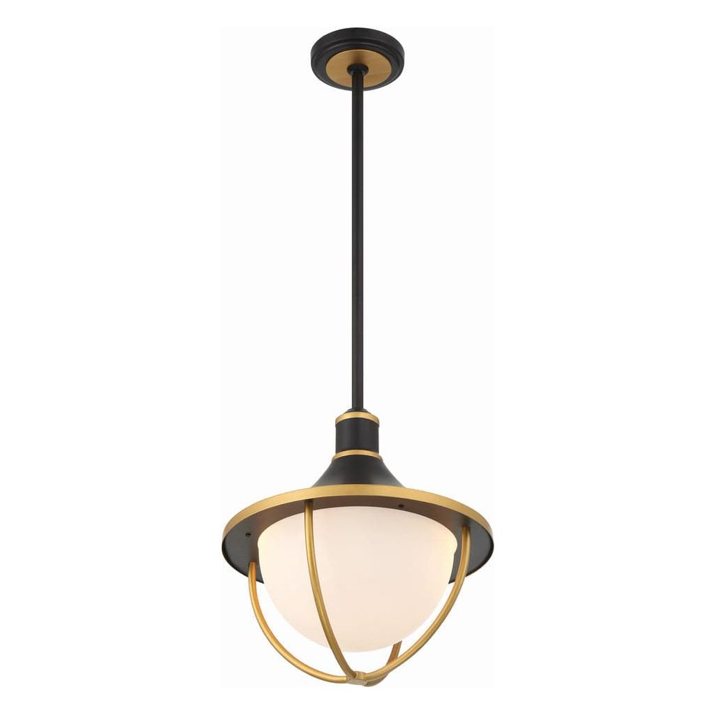 Atlas 3 Light Matte Black + Textured Gold Outdoor Pendant-Crystorama Lighting Company-CRYSTO-ATL-705-MK-TG-Pendants-4-France and Son