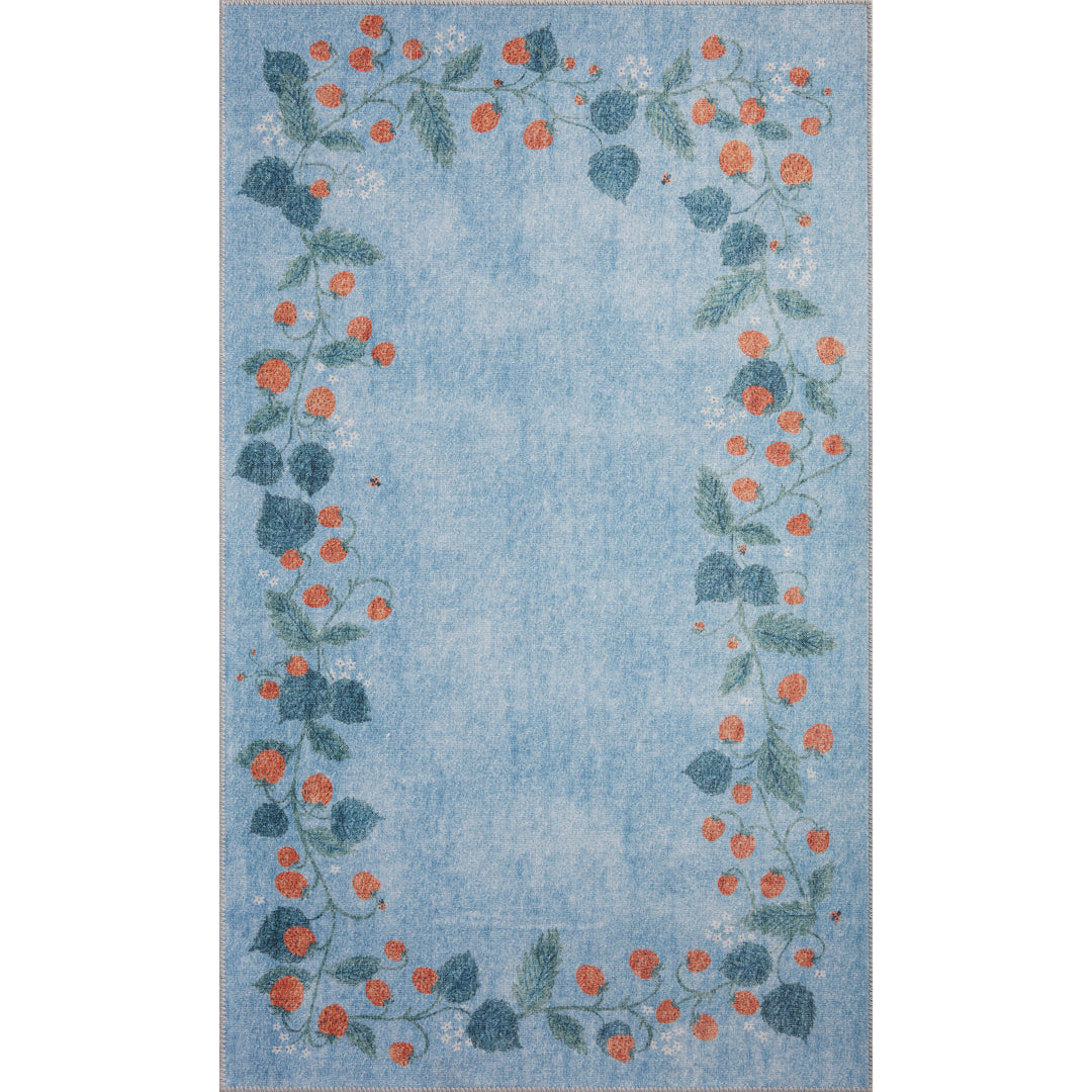 Rifle Paper Co. x Loloi Atelier Periwinkle 2'-0" x 5'-0" Accent Rug