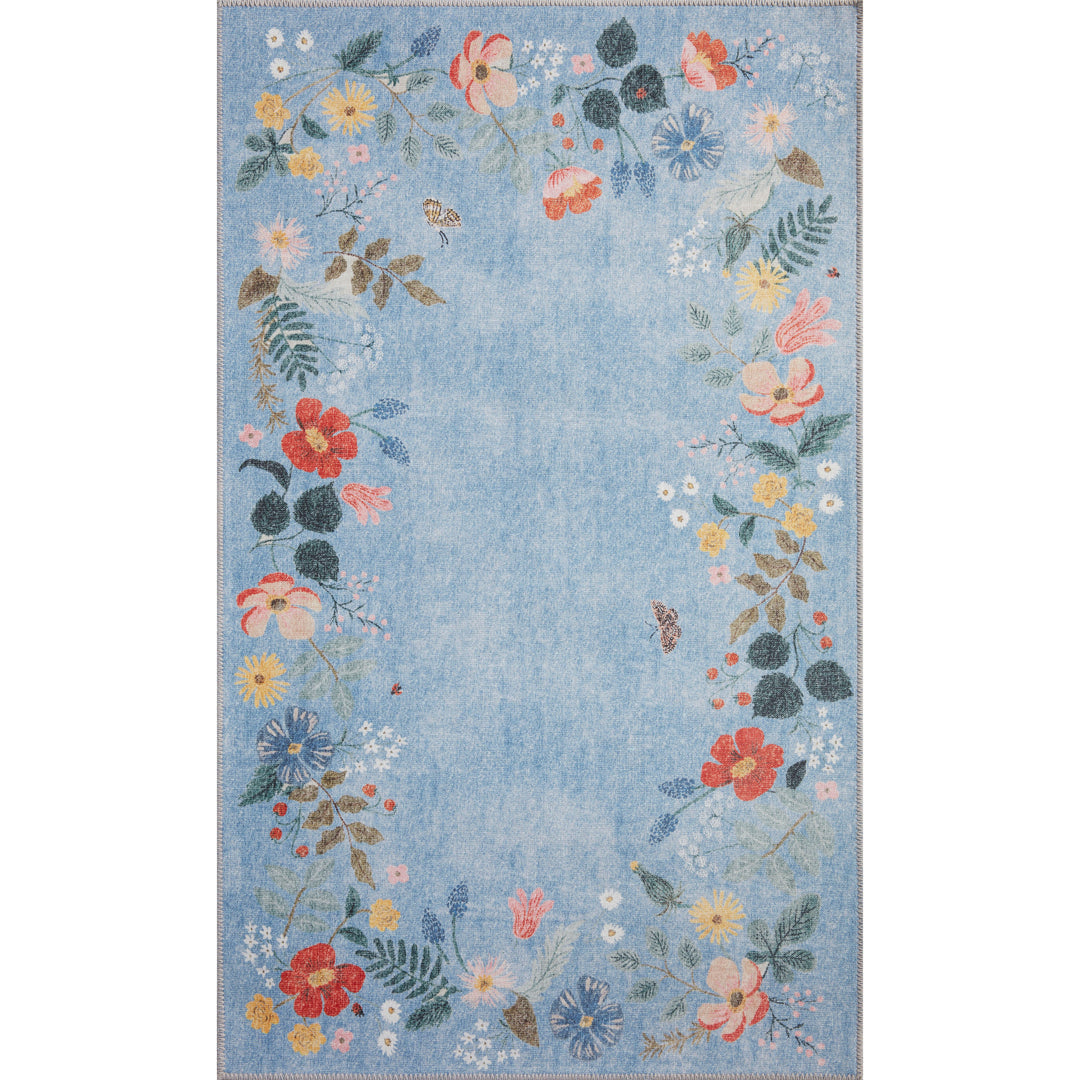 Rifle Paper Co. x Loloi Atelier Periwinkle 2'-0" x 5'-0" Accent Rug