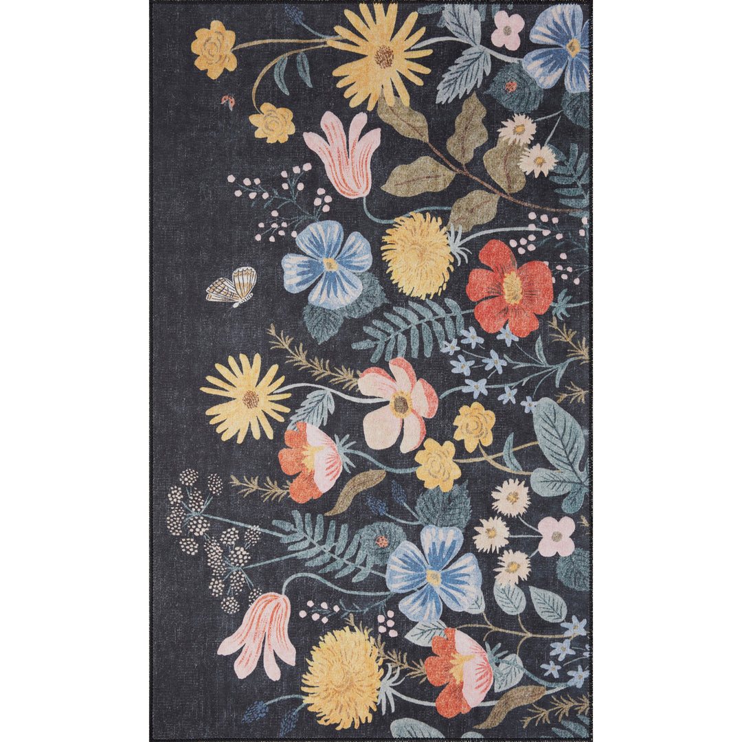 Rifle Paper Co. x Loloi Atelier Black 3'-0" x 3'-0" Round Accent Rug